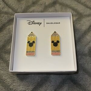 NWT DISNEY X Baublebar Mickey Mouse Teacher Pencil Earrings Back To School